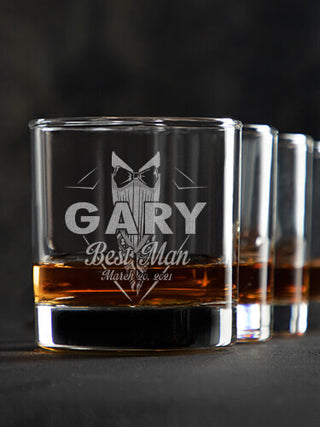 Bridal Party Guys : Rocks Glasses - Engraved