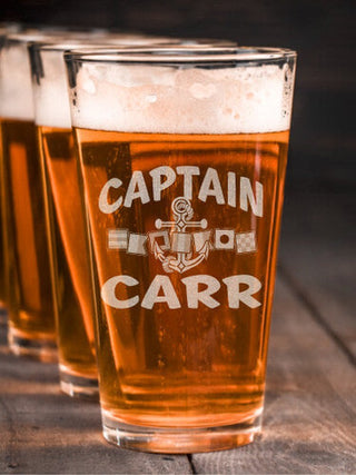 Captain : Pint Glasses - Engraved