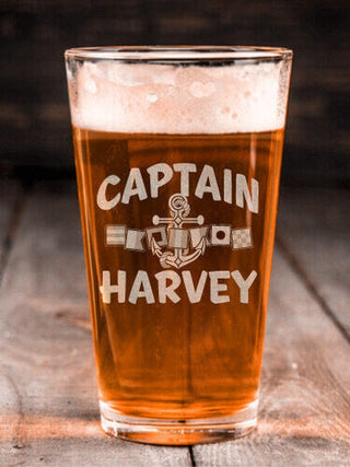 Captain : Pint Glasses - Engraved