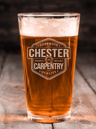 Carpentry : Pint Glasses - Engraved