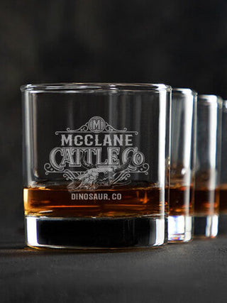 Cattle Company : Rocks Glasses - Engraved