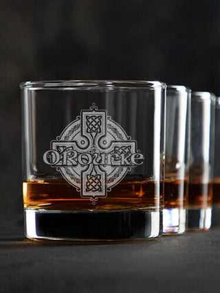 Celtic Cross : Rocks Glasses - Engraved