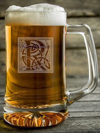 Celtic Monogram : Beer Mugs - Engraved