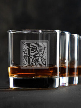 Celtic Monogram : Rocks Glasses - Engraved