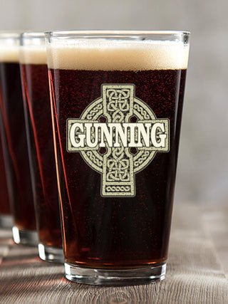 Celtic Stone Cross : Pint Glasses - Color Printed