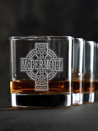 Celtic Stone Cross : Rocks Glasses - Engraved