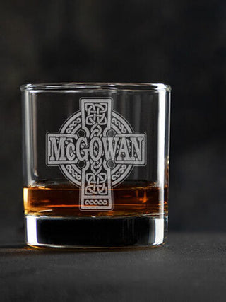 Celtic Stone Cross : Rocks Glasses - Engraved
