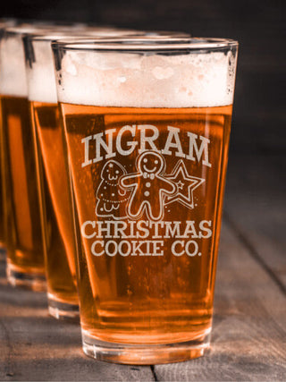 Christmas Cookie Company : Pint Glasses - Engraved