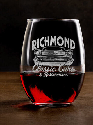 Classic Cars II : Stemless Wine Glasses - Engraved