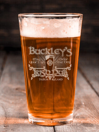 Classic Irish Pub : Pint Glasses - Engraved