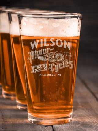 Classic Motorcycles : Pint Glasses - Engraved