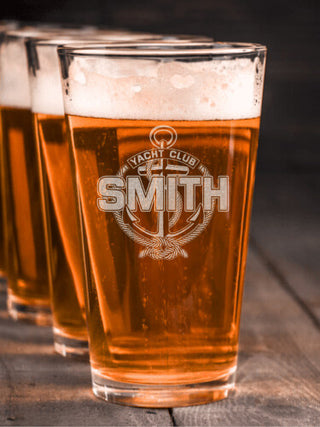 Classic Yacht Club : Pint Glasses - Engraved