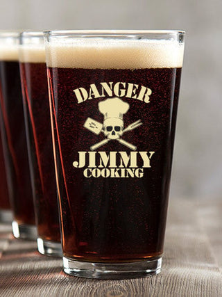 Cooking Danger : Pint Glasses - Color Printed