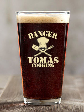 Cooking Danger : Pint Glasses - Color Printed