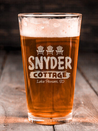 Cottage : Pint Glasses - Engraved