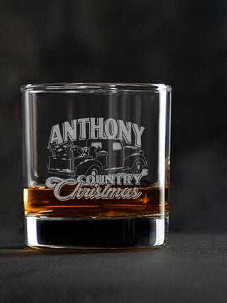 Country Christmas : Rocks Glasses - Engraved