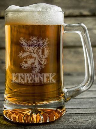 Czech Lion : Beer Mugs - Engraved