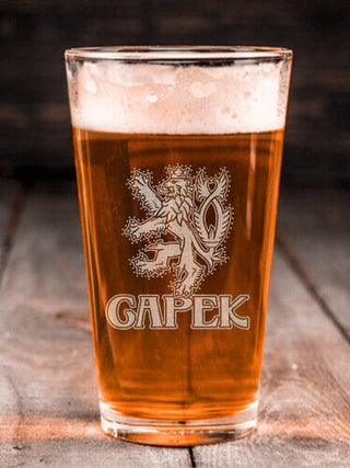 Czech Lion : Pint Glasses - Engraved