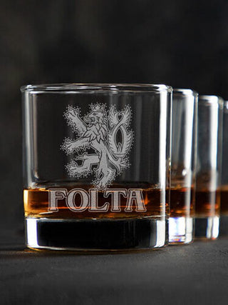 Czech Lion : Rocks Glasses - Engraved
