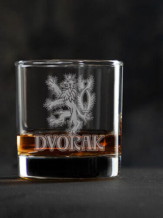 Czech Lion : Rocks Glasses - Engraved
