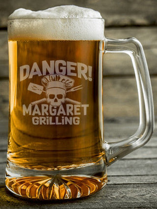 Danger Grilling : Beer Mugs - Engraved