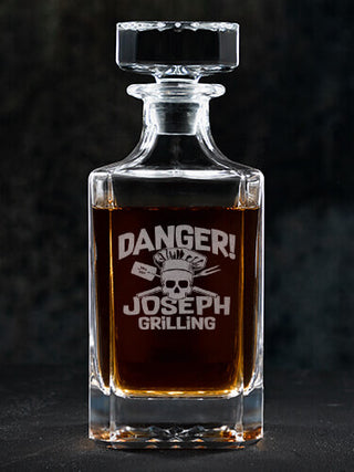 Danger Grilling : Whiskey Decanter - Engraved