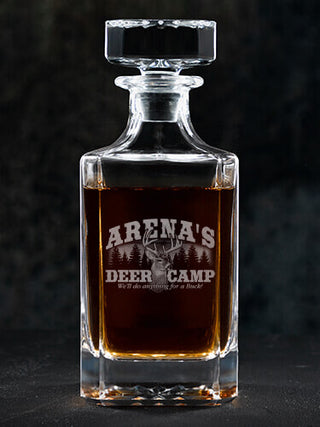 Deer Camp : Whiskey Decanter - Engraved