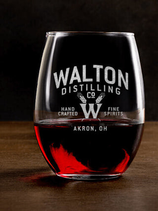 Distilling Company : Stemless Wine Glasses - Engraved