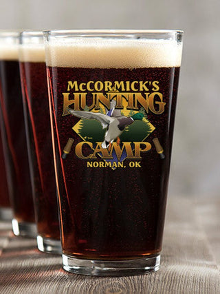 Duck Hunting Camp : Pint Glasses - Color Printed