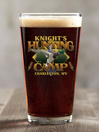 Duck Hunting Camp : Pint Glasses - Color Printed