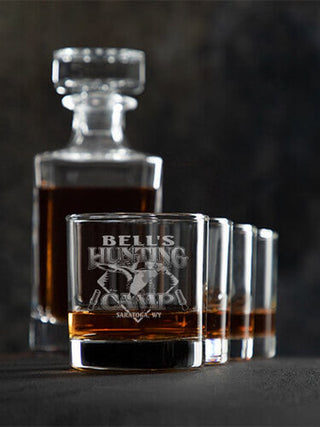 Duck Hunting Camp : Decanter Rocks Glass Gift Sets - Engraved