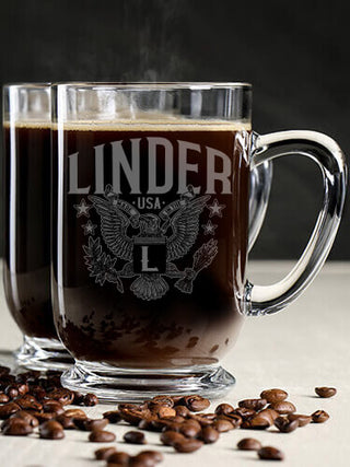 Eagle Monogram : Coffee Mugs - Engraved