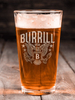 Eagle Monogram : Pint Glasses - Engraved