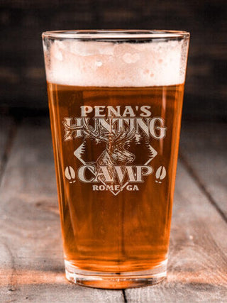 Elk Hunting Camp : Pint Glasses - Engraved
