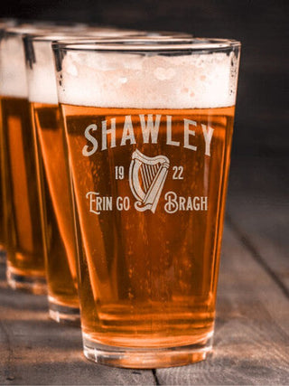 Erin Go Bragh : Pint Glasses - Engraved