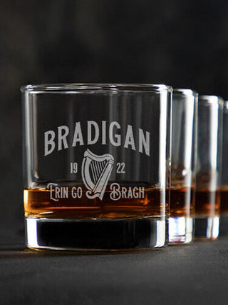 Erin Go Bragh : Rocks Glasses - Engraved