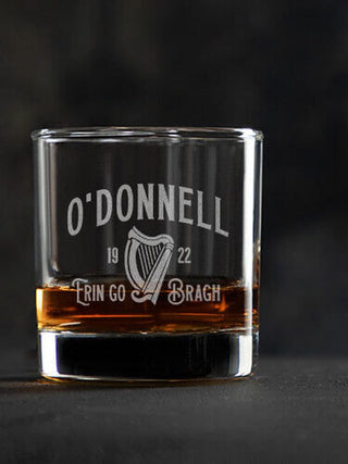 Erin Go Bragh : Rocks Glasses - Engraved