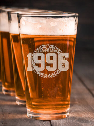 Established : Pint Glasses - Engraved
