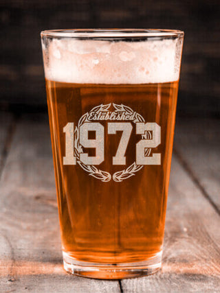 Established : Pint Glasses - Engraved
