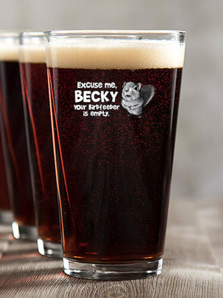 Excuse Me Squirrel : Pint Glasses - Color Printed
