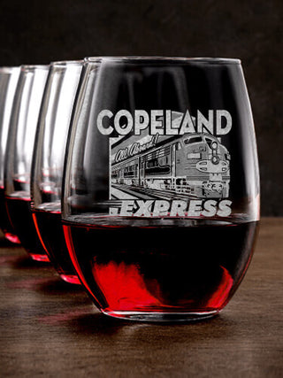 Express : Stemless Wine Glasses - Engraved