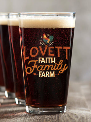 Faith Family Farm : Pint Glasses - Color Printed
