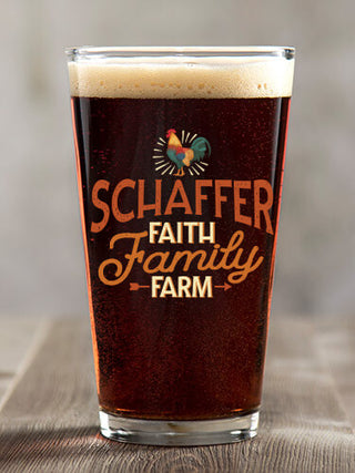 Faith Family Farm : Pint Glasses - Color Printed