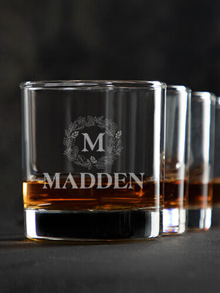 Fall Monogram : Rocks Glasses - Engraved