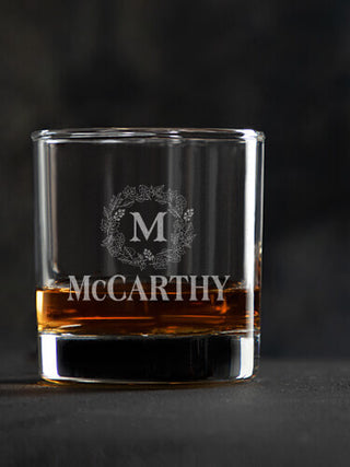 Fall Monogram : Rocks Glasses - Engraved
