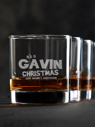 Family Christmas Thing : Rocks Glasses - Engraved