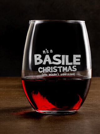Family Christmas Thing : Stemless Wine Glasses - Engraved