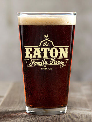Family Farm : Pint Glasses - Color Printed