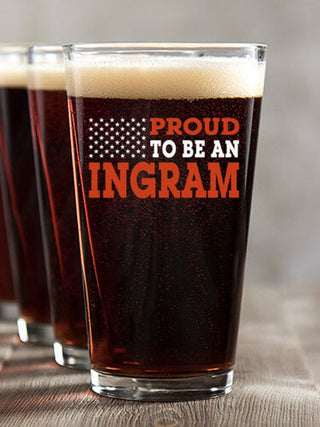 Family Flag : Pint Glasses - Color Printed