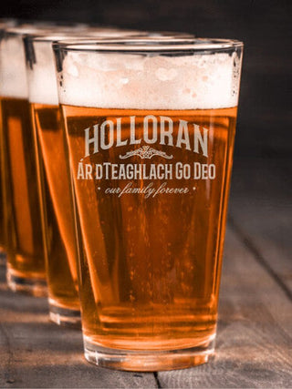Family Forever : Pint Glasses - Engraved